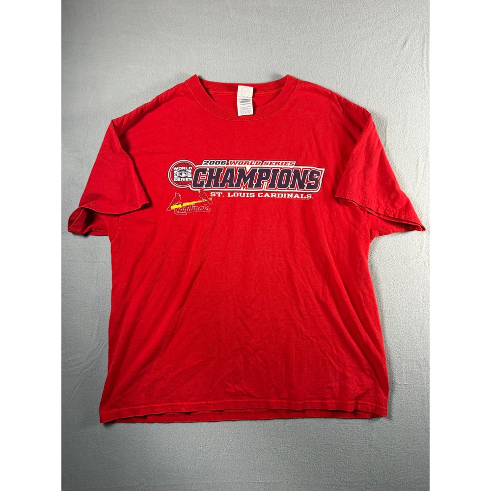 St Louis Cardinals 2006 World Series Champions T-Shirt Red Mens XL Delta